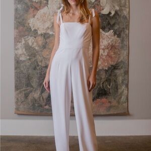BHLDN Theia Trinity Jumpsuit Ivory Size 4 NEW with tags
